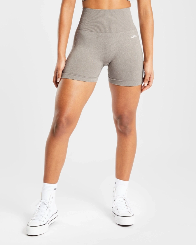 Empower Seamless Shorts - Taupe Marl