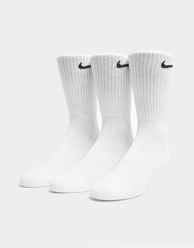 White Nike 3 Pack Cushioned Crew Socks | JD Sports UK 