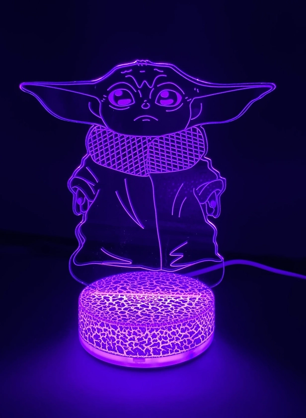 Baby Yoda Star Wars 3D Night Light Multi Color Changing Illusion Lamp for Children Kids Girls Boys Gift Grogu lovers Christmas Birthday Best Gifts