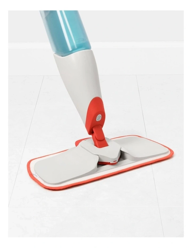 Microfiber Spray Mop with Slide-Out Scrubber in White