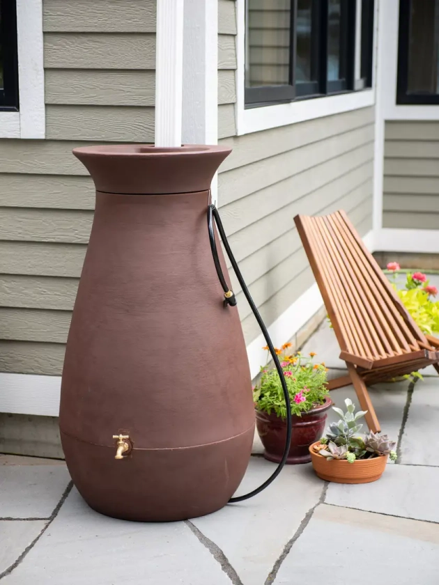 Rainwater Barrel - Urn Shape Holds 65 Gallon | Gardeners.com