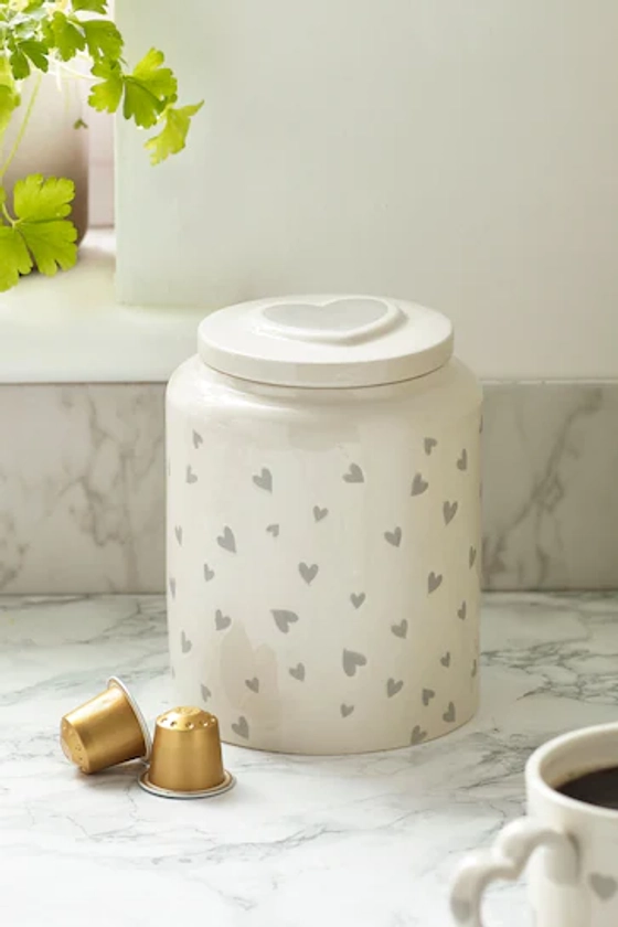 Buy Grey Hearts Storage Jar from the Next UK online shop