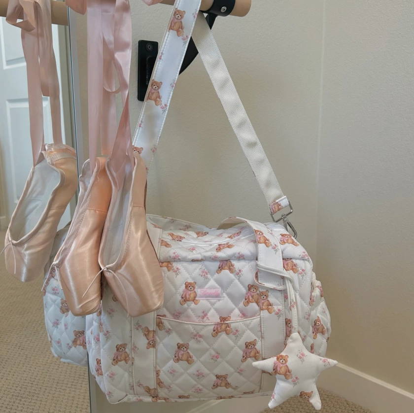 sweetly pink bear diaper bag
