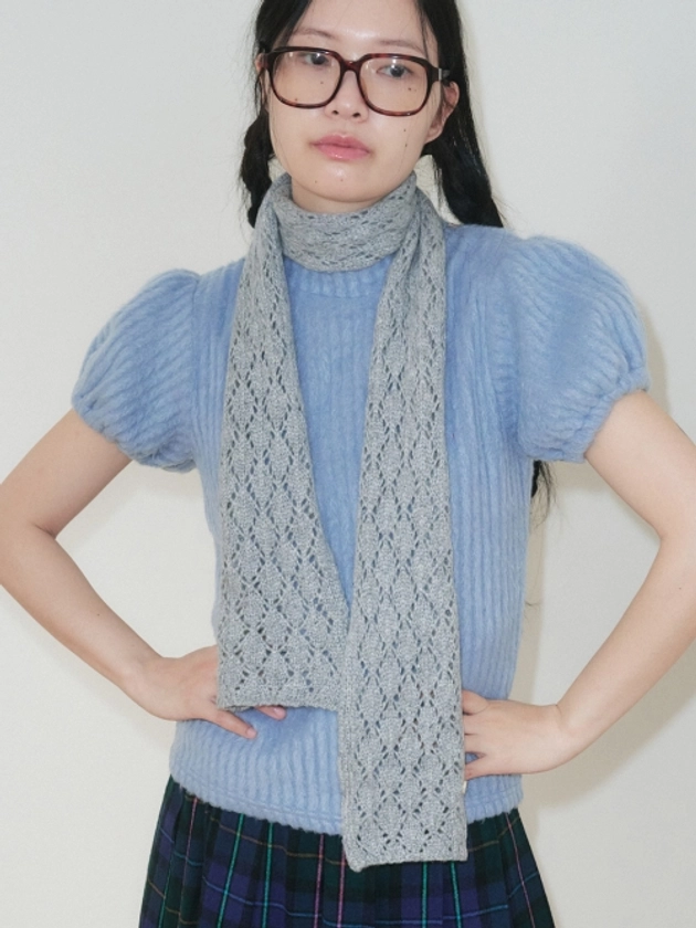 LUMINO KNIT MUFFLER, GREY