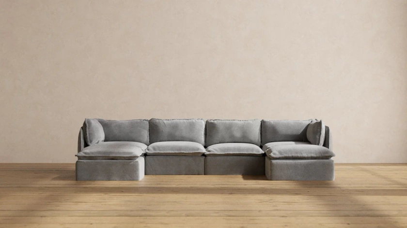 Modular Performance 4-Seater U-Sectional in Ash | Relaxed Blend