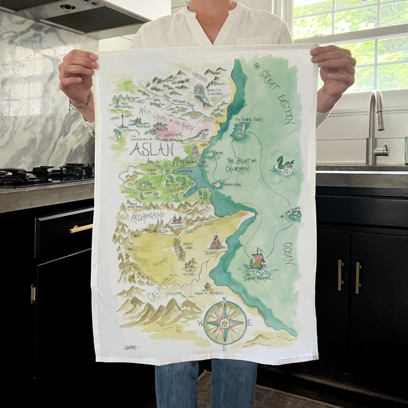 “The Countries of Aslan Story Map" Tea Towel