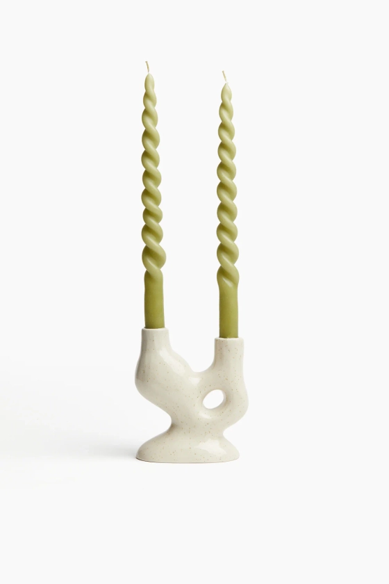 Ceramic Candelabra - White - Home All | H&M US