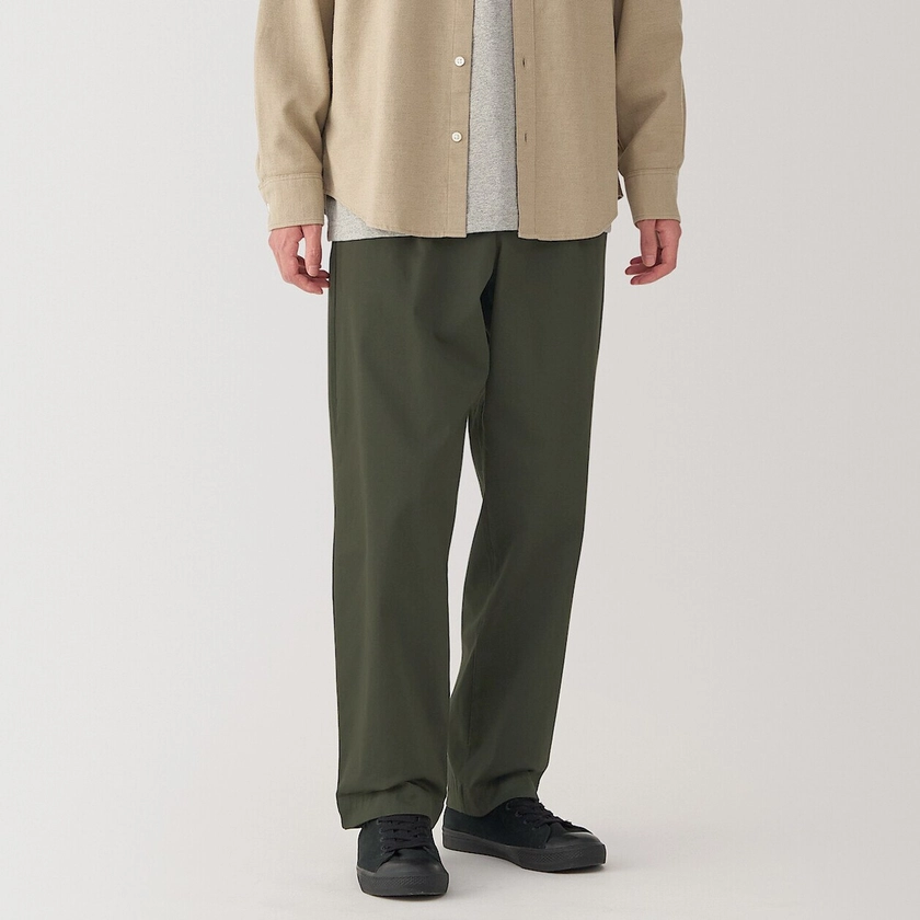 Men's Pleat Front Wide Leg Chinos