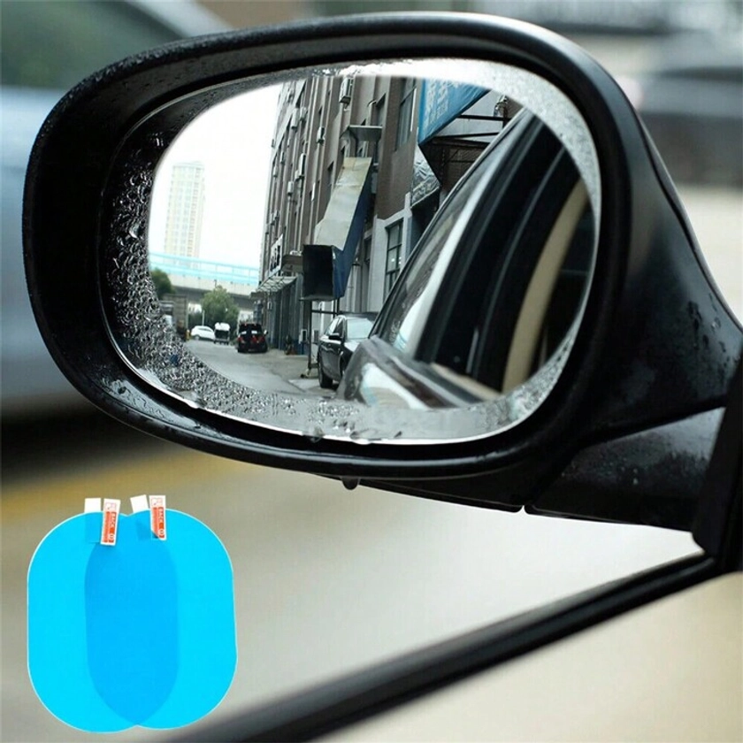 2 piezas Película protectora antivaho para espejo retrovisor de coche, película clara para ventana de espejo retrovisor de coche