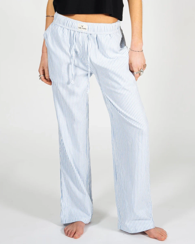 Pinstripe White and Blue Trouser