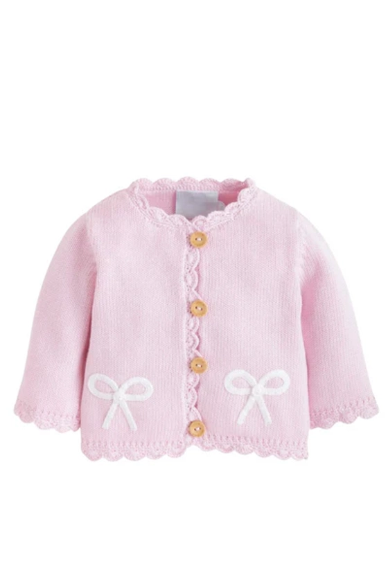 Little English - Pink Bow Crochet Sweater