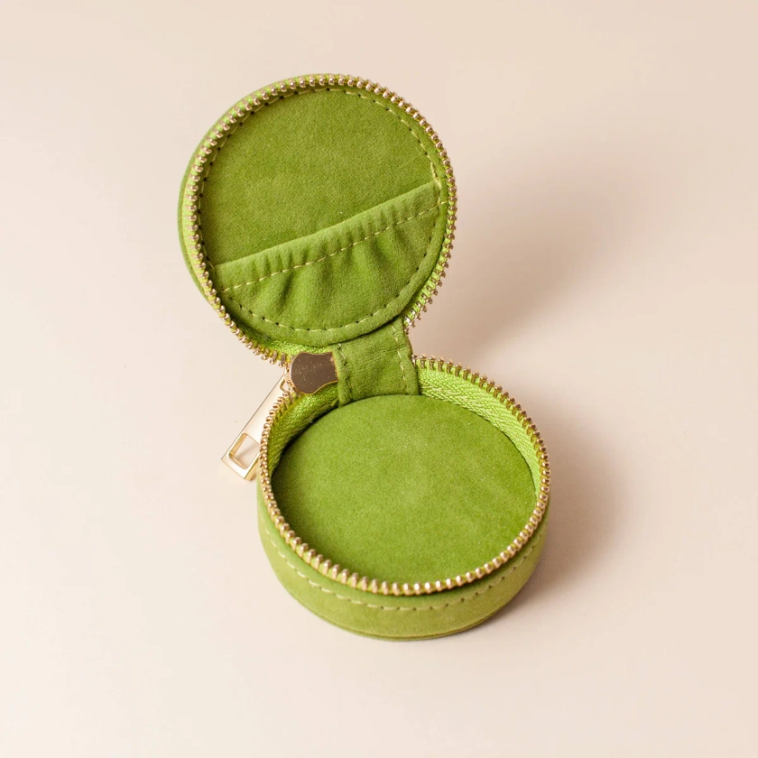 Mini Travel Jewelry Case in Avocado