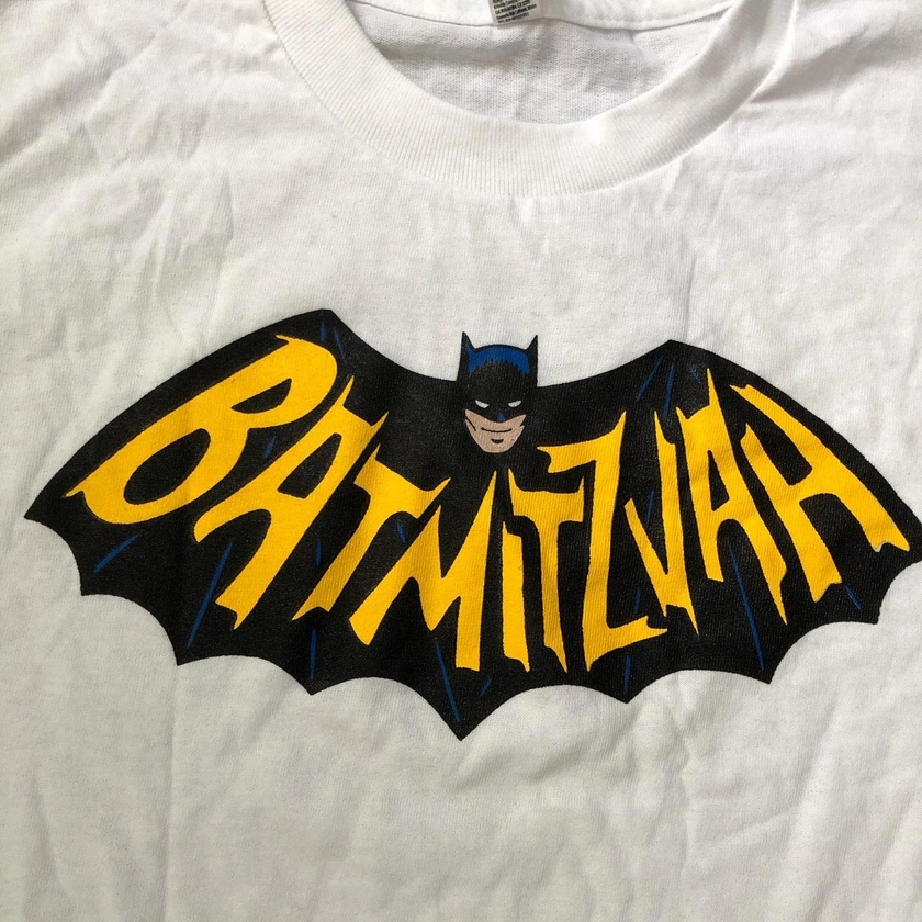 Batman Bat Mitzvah logo shirt novelty tee Deadstock...