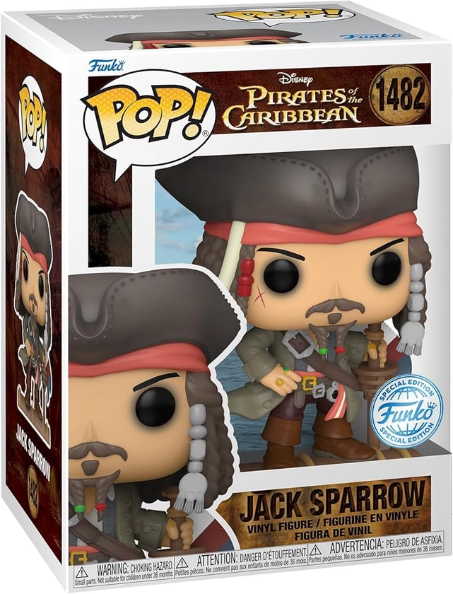 Funko Pop! Movies: PotC - Captain Jack Sparrow Sparrow - (Opening) - Pirates of The Caribbean - Pirates des Caraïbes - Figurine en Vinyle à Collectionner - Idée de Cadeau - Produits Officiels