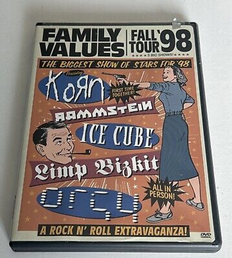 Family Values Tour 98 (DVD, 1999) Rare, OOP Korn, Ice Cube, Limp Bizkit, Orgy