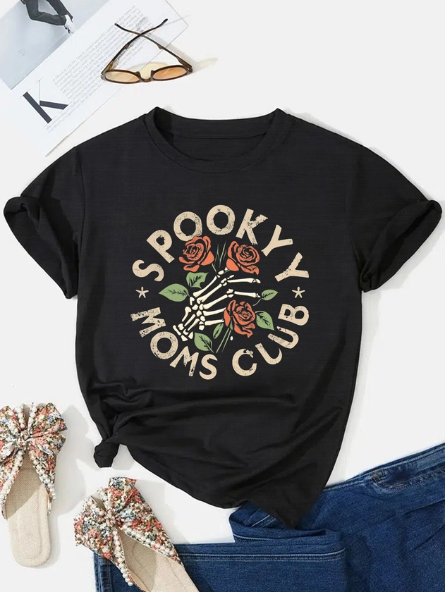 Halloween Spooky Women's T shirt - Temu