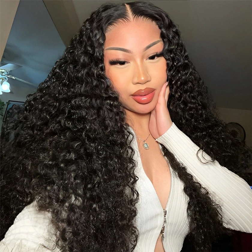 Alipearl Deep Wave Wig 100% Human Hair Swiss Lace Curly Hair HD Lace Front Wig