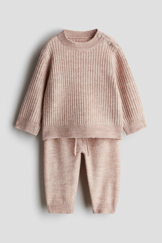 Ensemble 2 pièces avec pull et pantalon jogger - Rose ancien - ENFANT | H&M FR