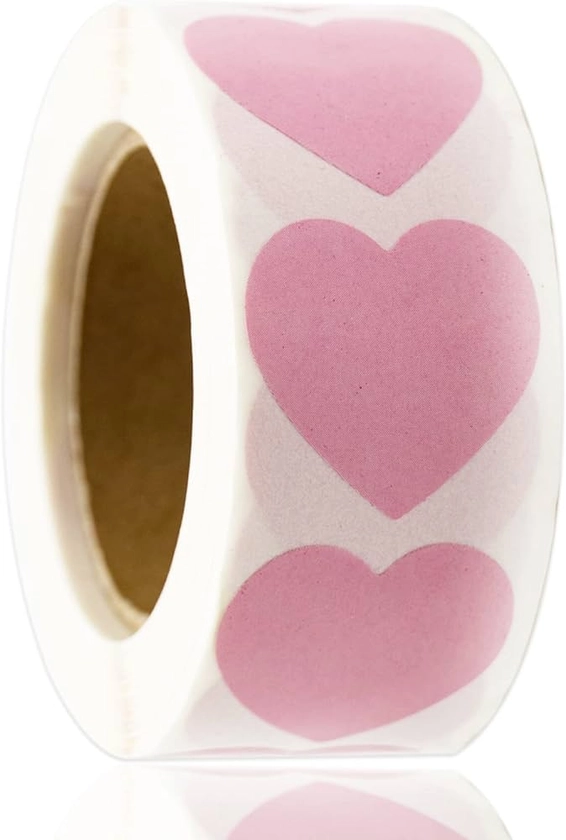 Coloured Heart Stickers 500 Pcs 25mm Pink Self Adhesive Heart Labels Coding Heart Stickers Labels Glossy Paper Stickers for DIY Crafts Gift Bags Cards Envelope : Amazon.co.uk: Stationery & Office Supplies