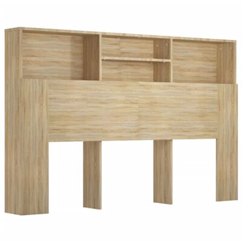 vidaXL Headboard Cabinet Sonoma Oak 160x19x103.5 cm