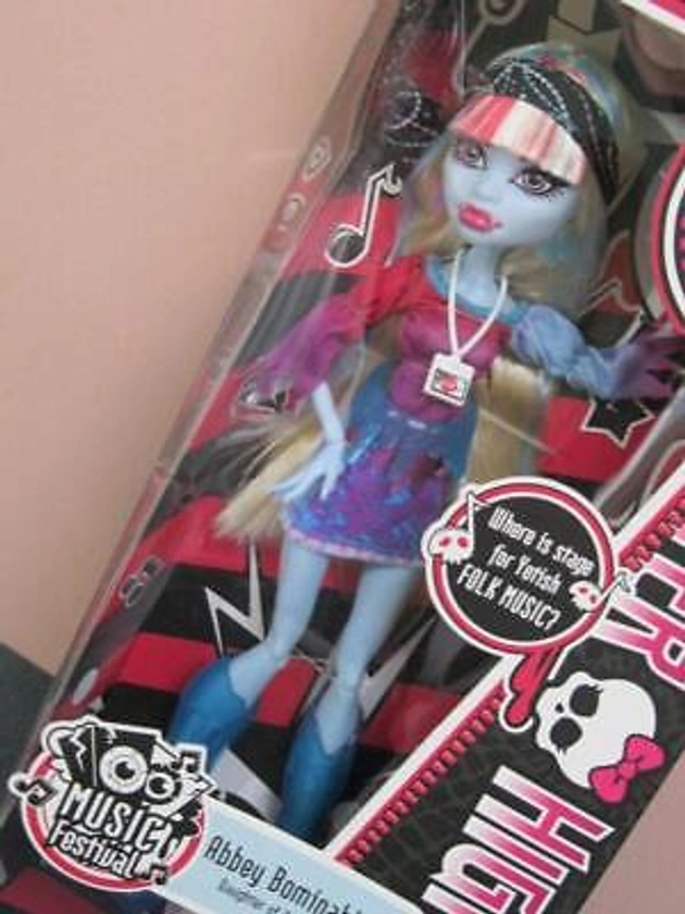 2012 NEW NIB Mint PERFECT Box Monster High ABBEY BOMINABLE MUSIC FESTIVAL Doll