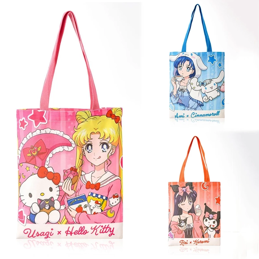 Sac à main mignon Anime Sanurgente pour filles, Hello Kitty, Stuff Kuromi, Cinnamoroll, PleStudy Storage, Shopping, Initiated Single, Kawaii