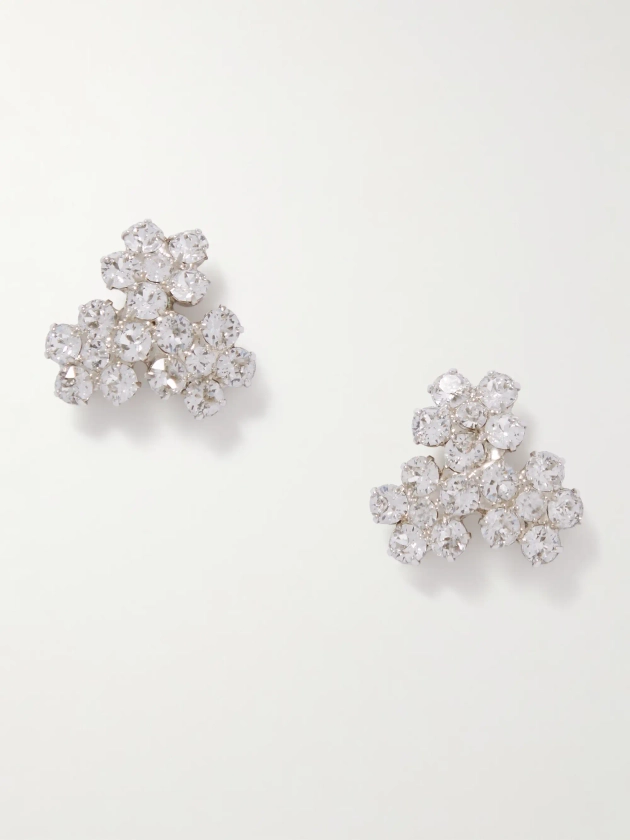 JENNIFER BEHR Violet silver-plated Swarovski crystal earrings | NET-A-PORTER