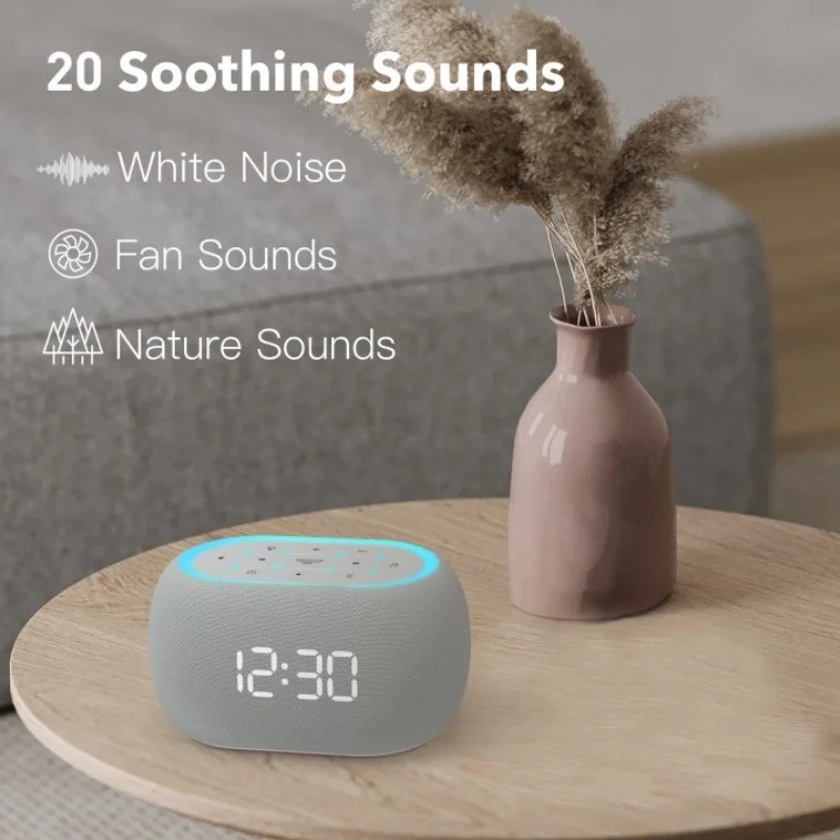 Bluetooth Speaker Ultrasound Machine Alarm Clock 21 Soothing Sound Dimming Sleep Timer Controls White Noise Machine Bedroom