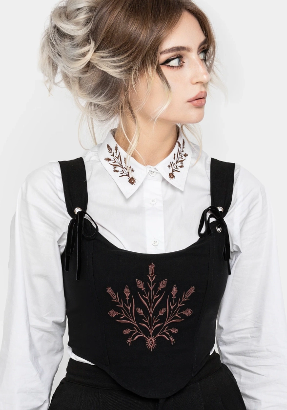 Cybele Embroidered Crop Corset Top