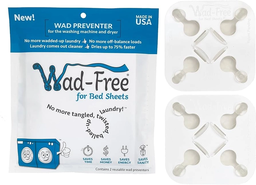 Wad-Free Bed Sheet Detangler Reduces Laundry Tangles - As Seen on Shark Tank, Made in USA