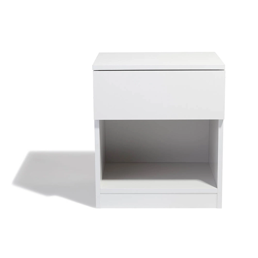 Table de chevet Utah blanche 1 tiroir et 1 niche | GIFI