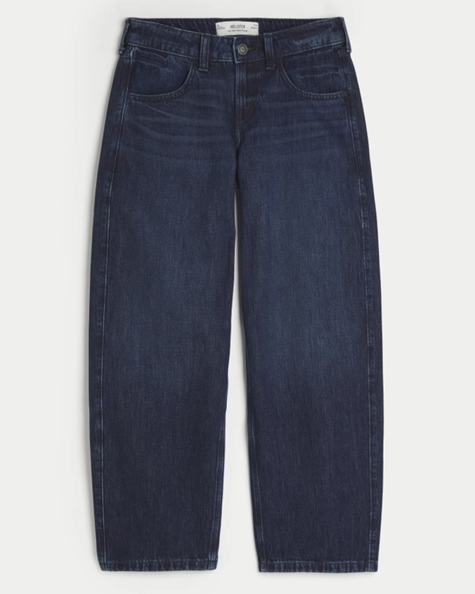 Women's Low-Rise Dark Wash Tapered Baggy Jeans | Women's New Arrivals | HollisterCo.com