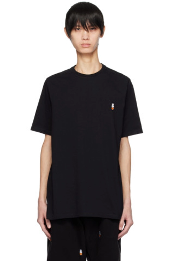 Pop Trading Company - Black Miffy Embroidered T-Shirt