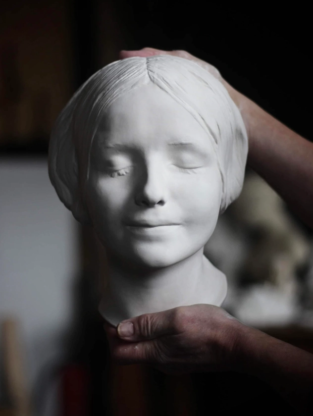 L&#039;inconnue De La Seine Plaster Cast Sculpture, New Handmade by Nicholas H Wood