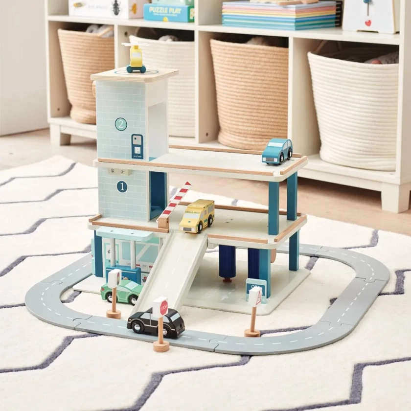 Wooden Toy Car Garage with Track - Great Little Trading Co.