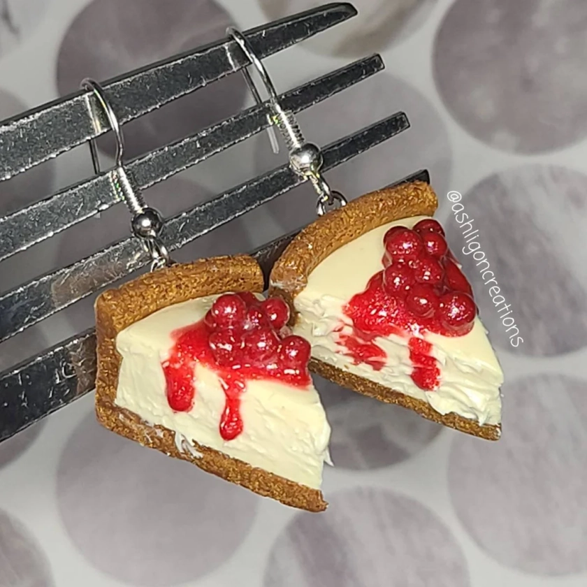 Cherry Cheesecake Earrings - Etsy