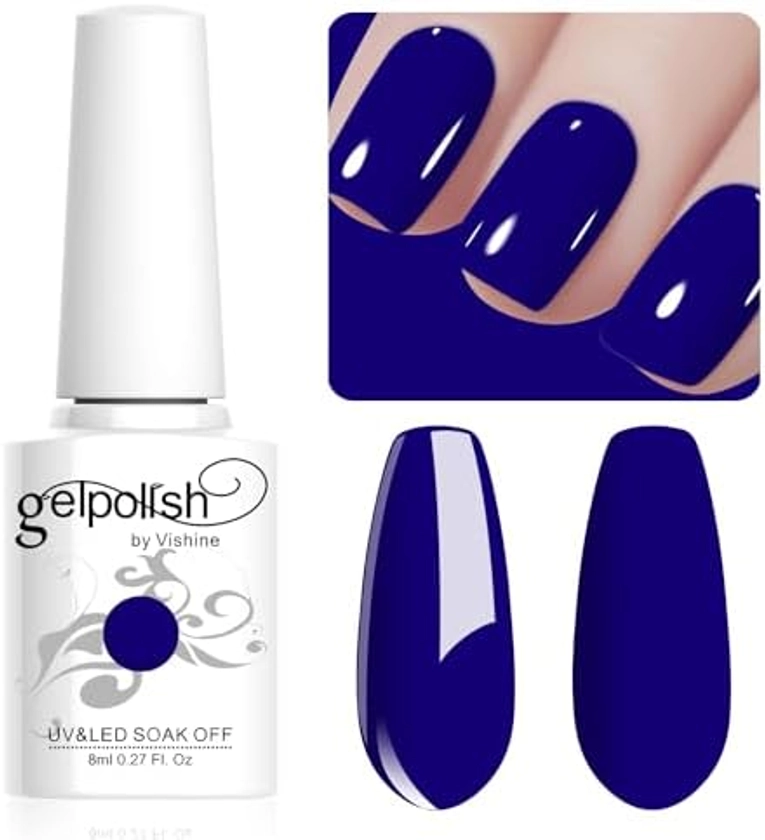 Vishine 8ml Vernis à Ongles Gel Semi Permanent Couleur Bleu nuit, Vernis Semi Permanent Soak Off UV LED Gel Polish Nail Art Manucure Salon DIY LM072 : Amazon.com.be: Beauté et Parfum