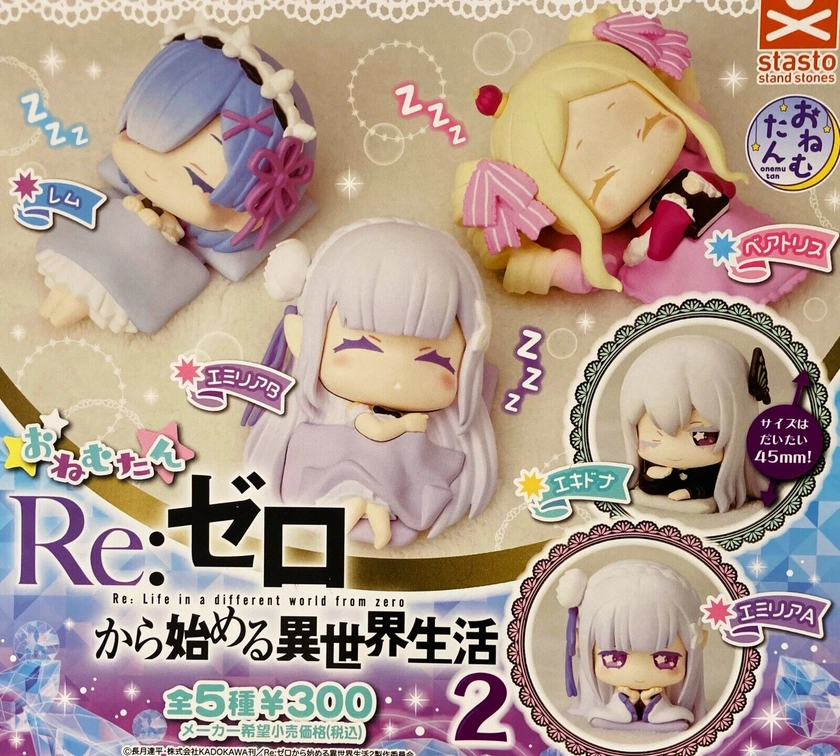 Re:Zero Mini Figure Onemutan vol. 2 Complete Set of 5 Capsule Toy Japan Gacha