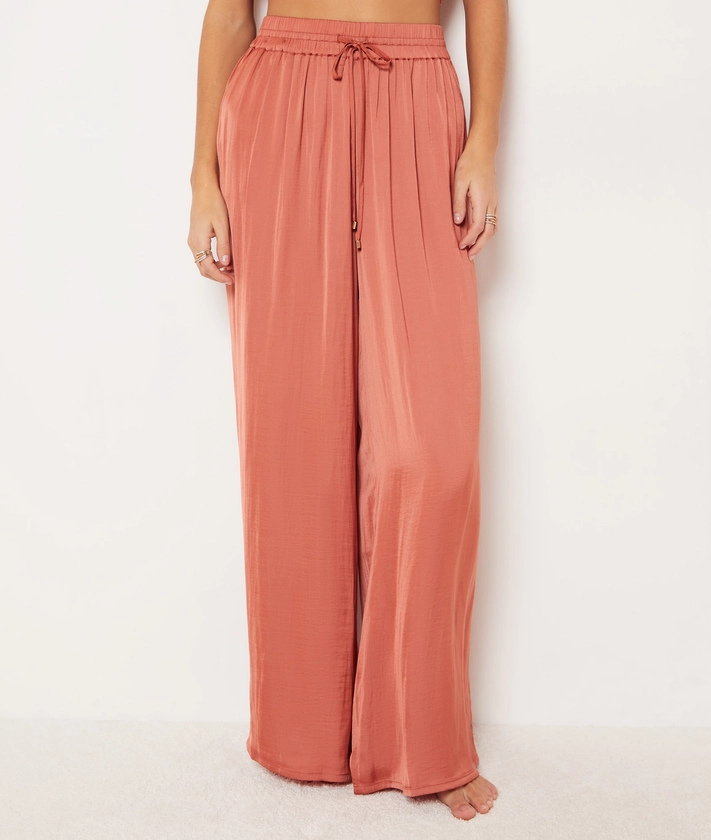 Pantalon satiné coupe large POLYESTER - ETAM