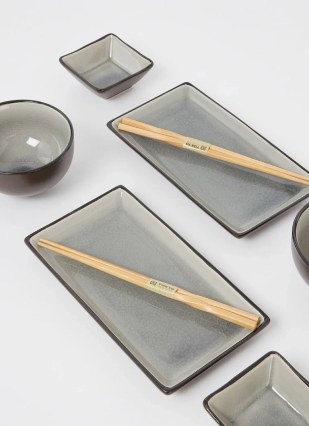 Tokyo Design Studio Glassy sushi serviesset van 8 • Grijs • de Bijenkorf
