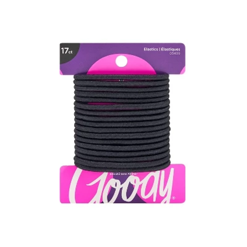 Goody Ouchless Elastic Hair Ties - Black - 4mm - 17ct