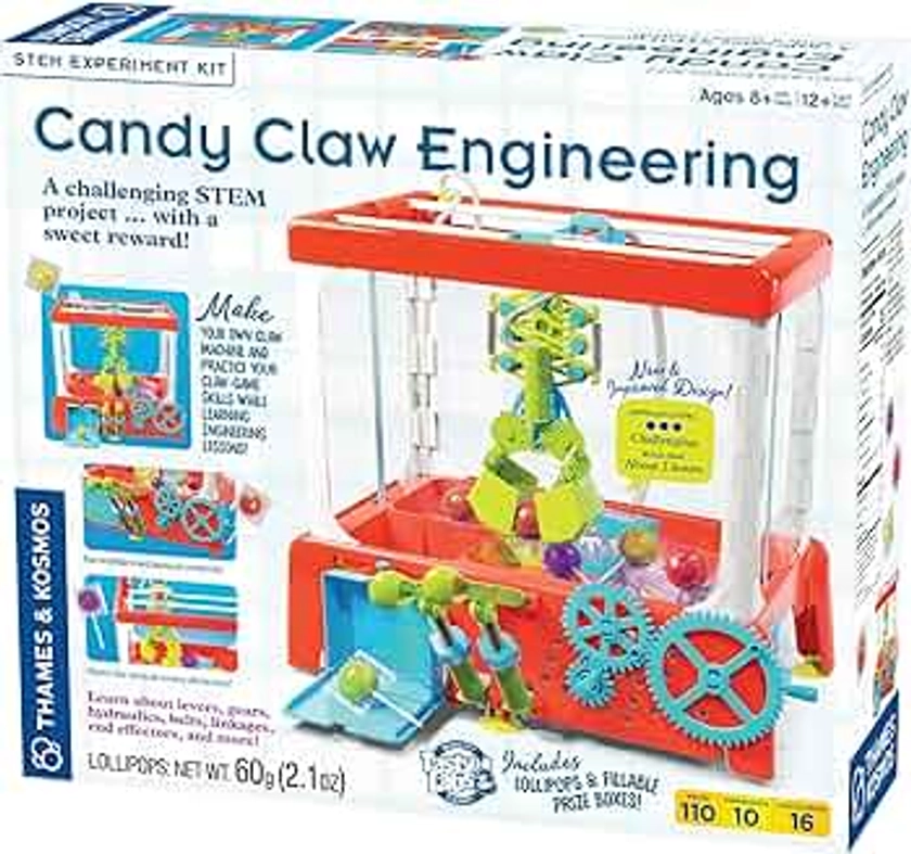 Thames & Kosmos Candy Claw Engineering STEM Experiment Maker Lab | Build Your Own Claw Machine | Learn Hydraulics & Engineering | Includes Lollipops | Toy of The Year Finalist | Difficulty: Advanced