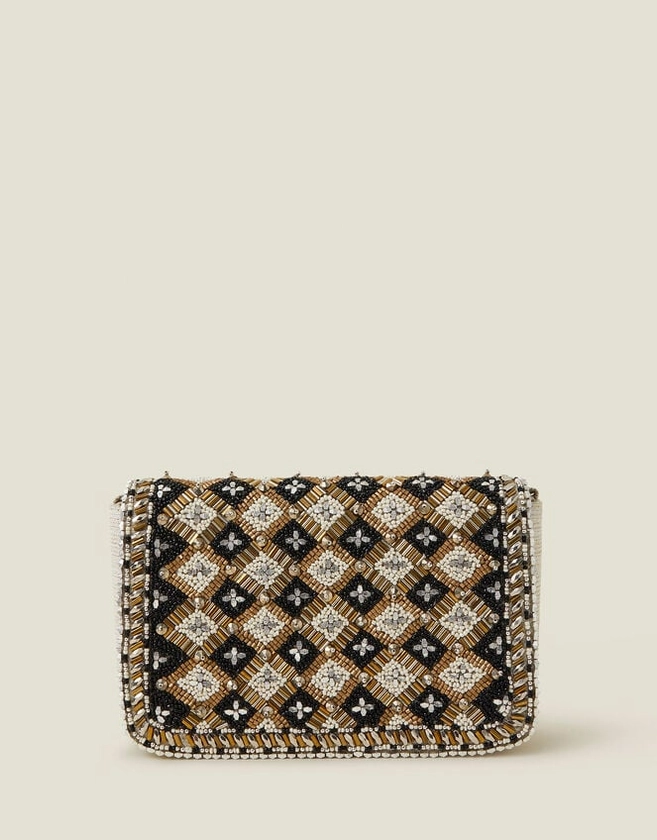 Embellished Metallic Fold-Over Clutch | Clutches | Accessorize UK