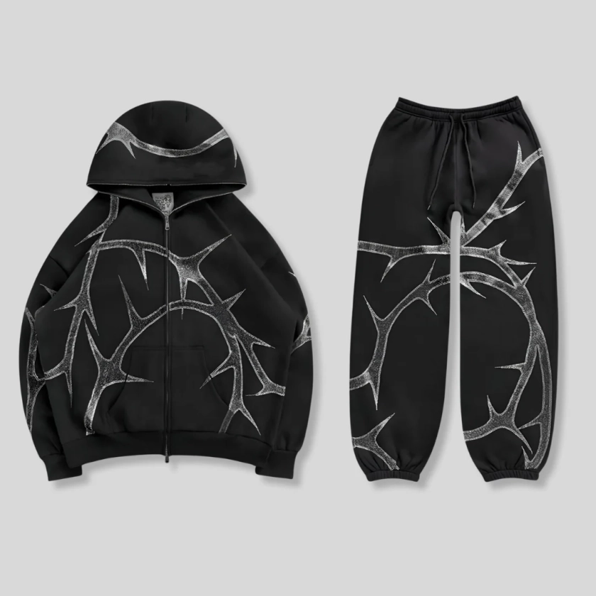 Rhinestone Unisex HoodieBlack / L