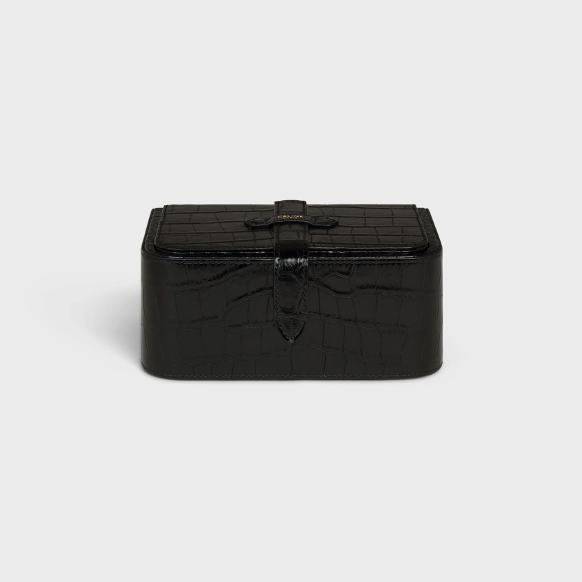 LARGE JEWELS CASE IN CROCODILE - BLACK | CELINE