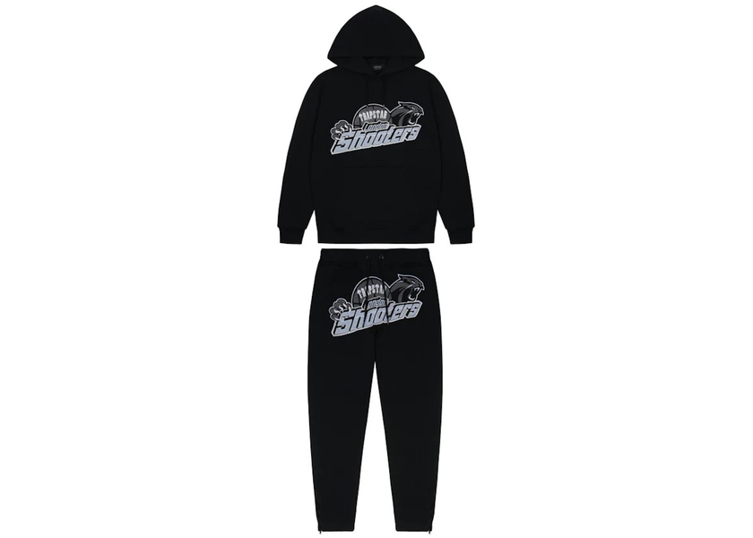 Trapstar Shooters Hoodie Tracksuit Black/Sky Blue