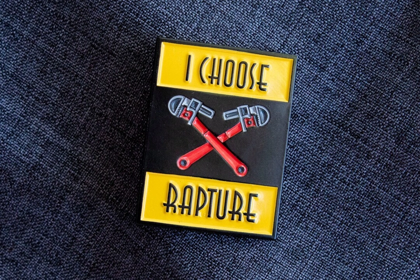 Game Themed "I Choose Rapture" Enamel Pin