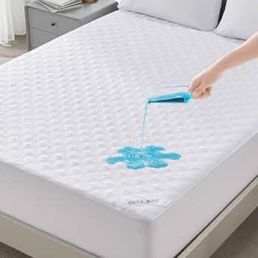 Waterproof Mattress Protector, Full Size, Deep Pocket, Eco-Friendly, Waterproof, Stain Protection, Washable, White