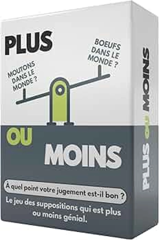 More or Less: Plus ou Moins | Version Française | Jeux de Cartes Amusants pour Les Adultes & Les Enfants |