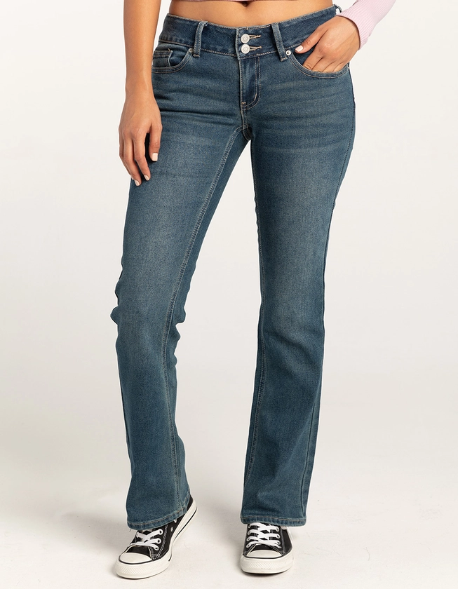 RSQ Womens Low Rise Double Button Bootcut Jeans - Dark Wash | Tillys